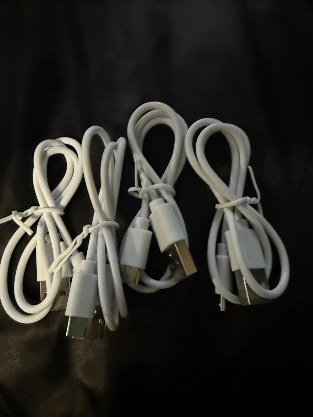 White USB-A to Micro USB Charging Cable, package of 4